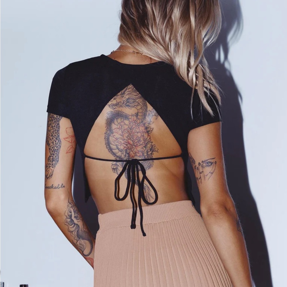 Princess Polly Zara Backless Black Tee